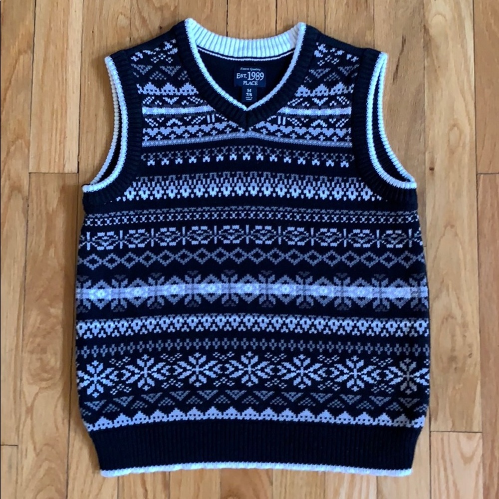 The Childrens Place Boys Sweater Vest M 7/8